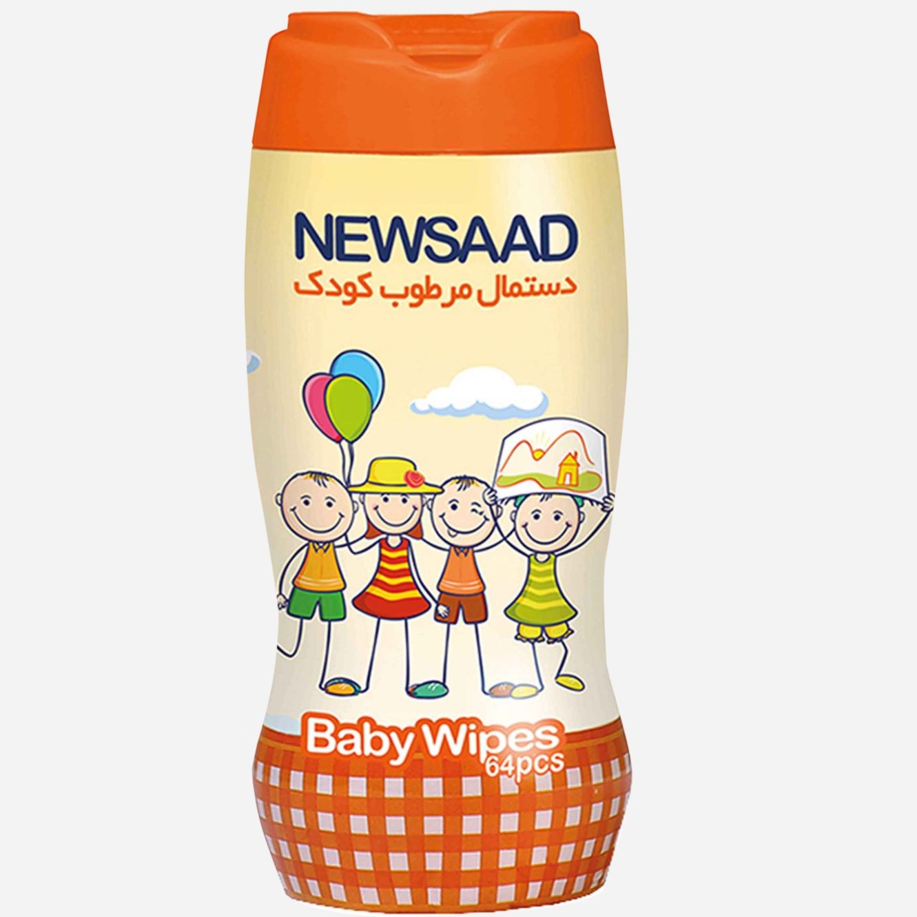نیوساد دستمال پاک کننده کودک استوانه ای 64 عددی