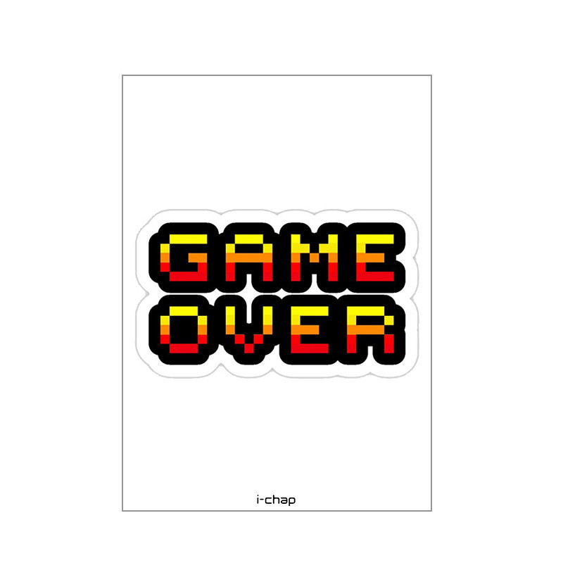 استیکر پارچه و لباس آی چاپ طرح game over کد t201 ZYY
