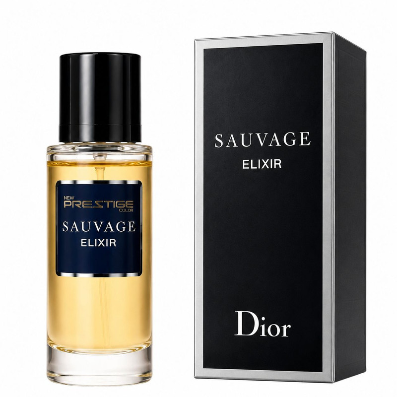 ارسال فوری عطر جیبی مردانه نیو پرستیژ کالر مدل Sauvage Elixir با رایحه تلخ حجم 35 میلیلیتر کیفیت درجه یک