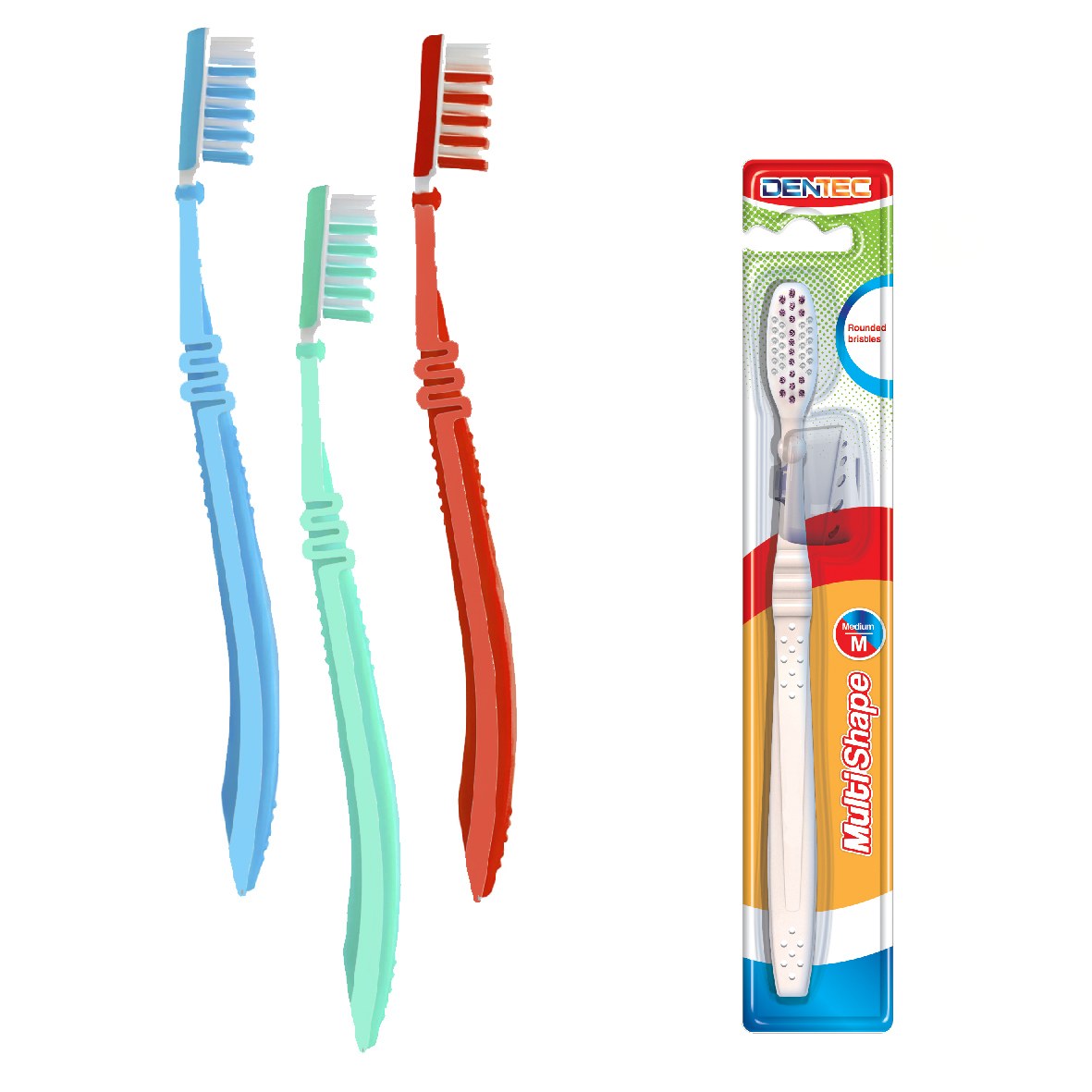 مسواک دن تک مدل MultiShape با برس نرم