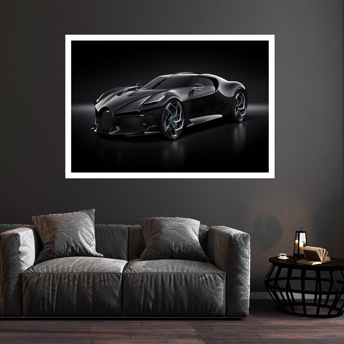 تابلو بکلیت طرح ماشین بوگاتی Bugatti La Voiture Noire مدل قاب شاسی W-s8920 ارسال فوری
