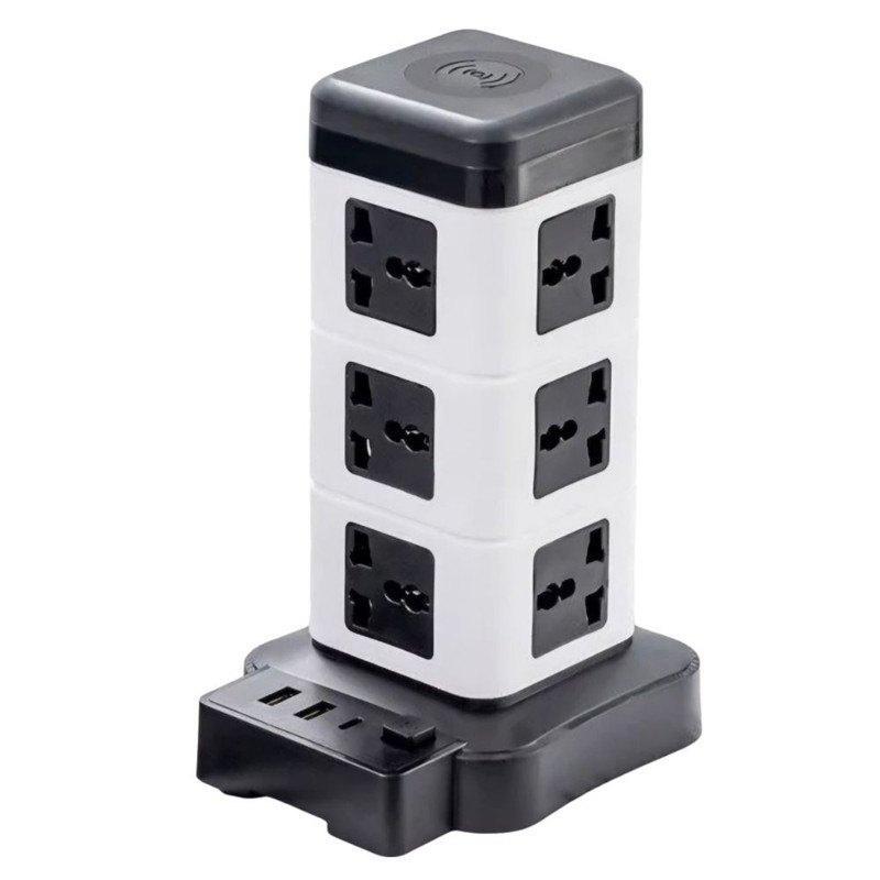 چندراهی برق ایستاده هوشمند 2500 وات مدل Intelligent Vertical Socketبرج با شارژر USB و وایرلس