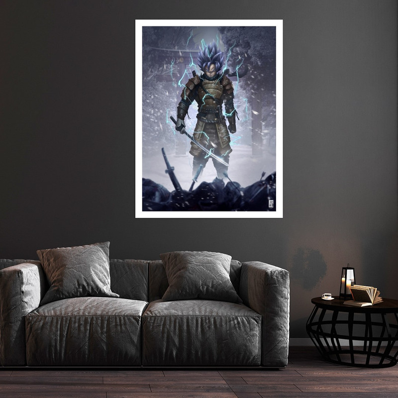 تابلو بکلیت طرح Goku Samurai انیمه مدل قاب شاسی W-S8434 ارسال فوری