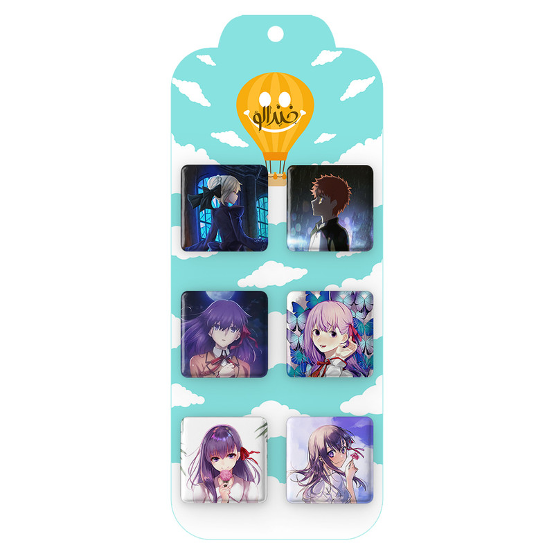 مگنت خندالو طرح انیمه فیت استی نایت Fate Stay Night کد 1397B مجموعه 6 عددی ارسال فوری مدل 1