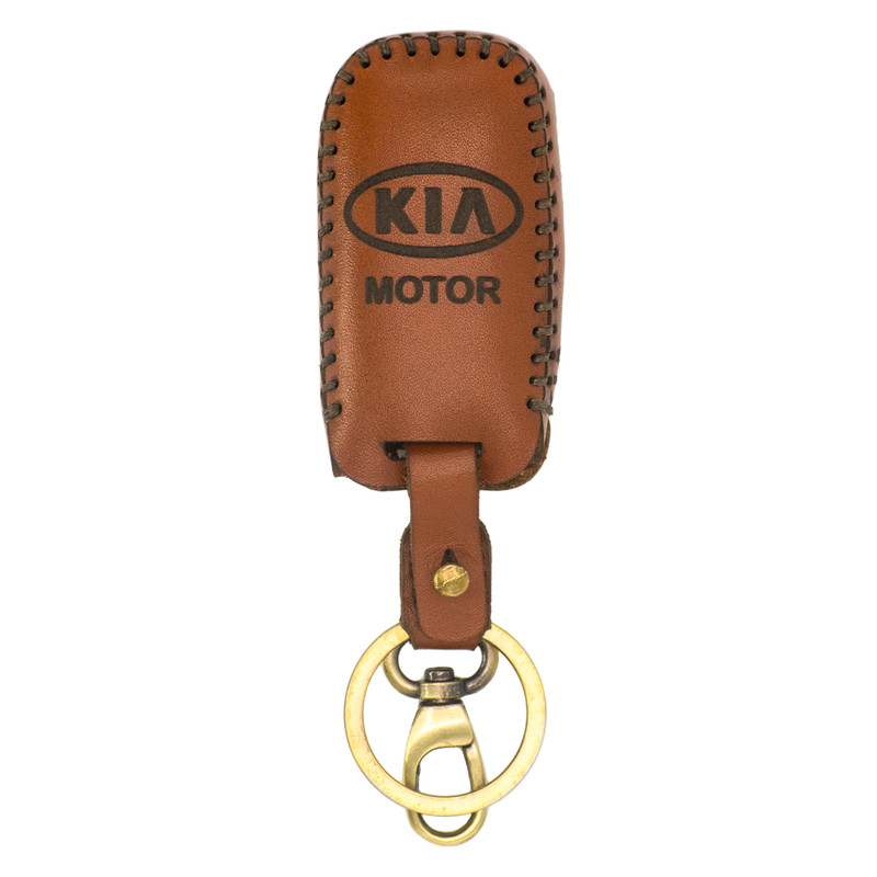 چرم جاسوئیچی خودرو چرم طبیعی کد ct-393 مناسب برای کیا 3 دکمه سراتو اپتیما اسپورتیج عرضه کالا سعدی