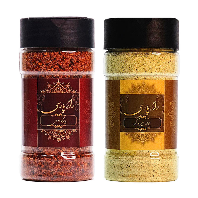 ادویه سیر و کره و پاپریکا دودی راز پارسی – 240 گرم بسته 2 عددی
