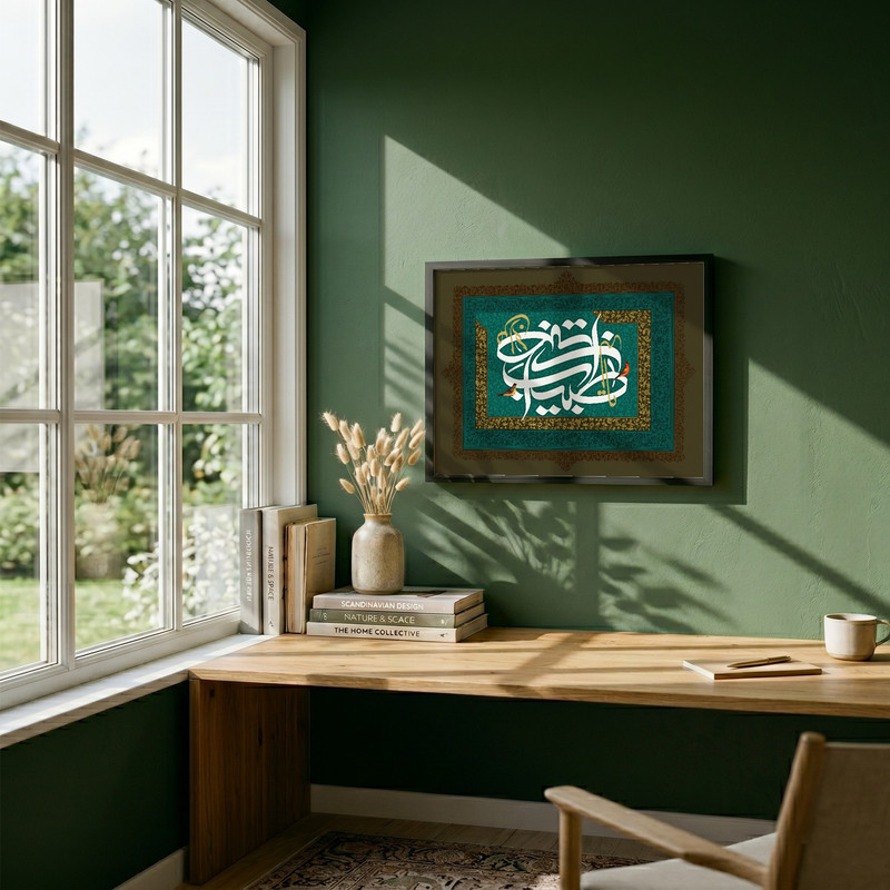 تابلو طرح یا طبیب من لا طبیب له مدل G15663 فریم مشکی