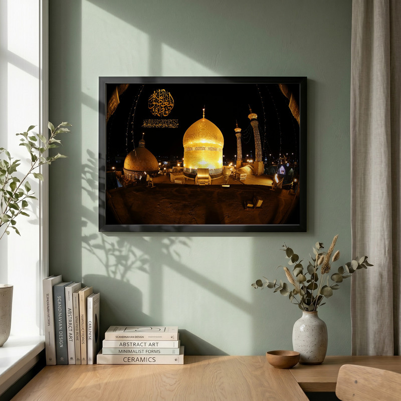 تابلو طرح یا حضرت فاطمه س مدل G15621 فریم مشکی