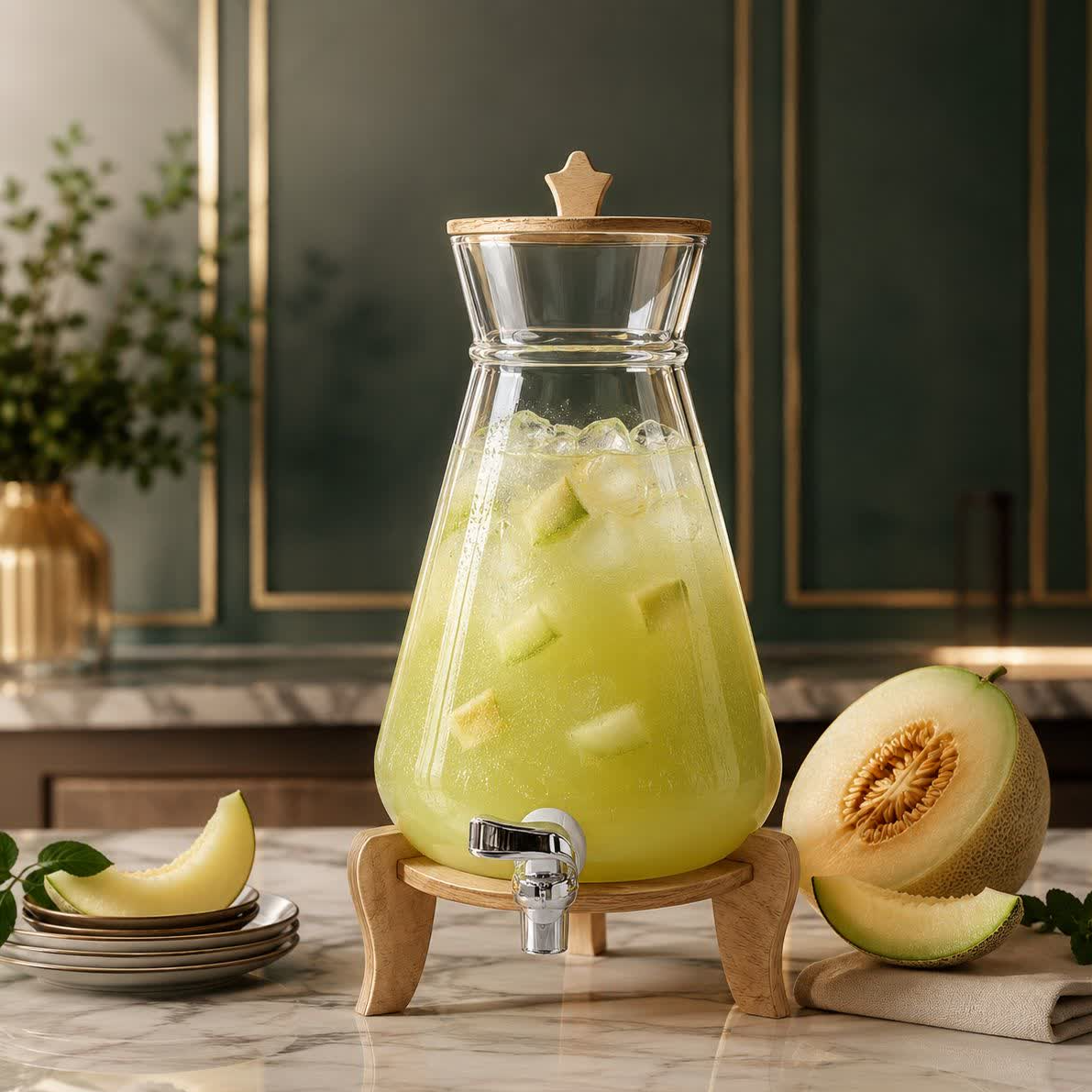 کلمن شیشه ای کوزه هفت رنگ دودی عسلی ونوس/پسکرایه/