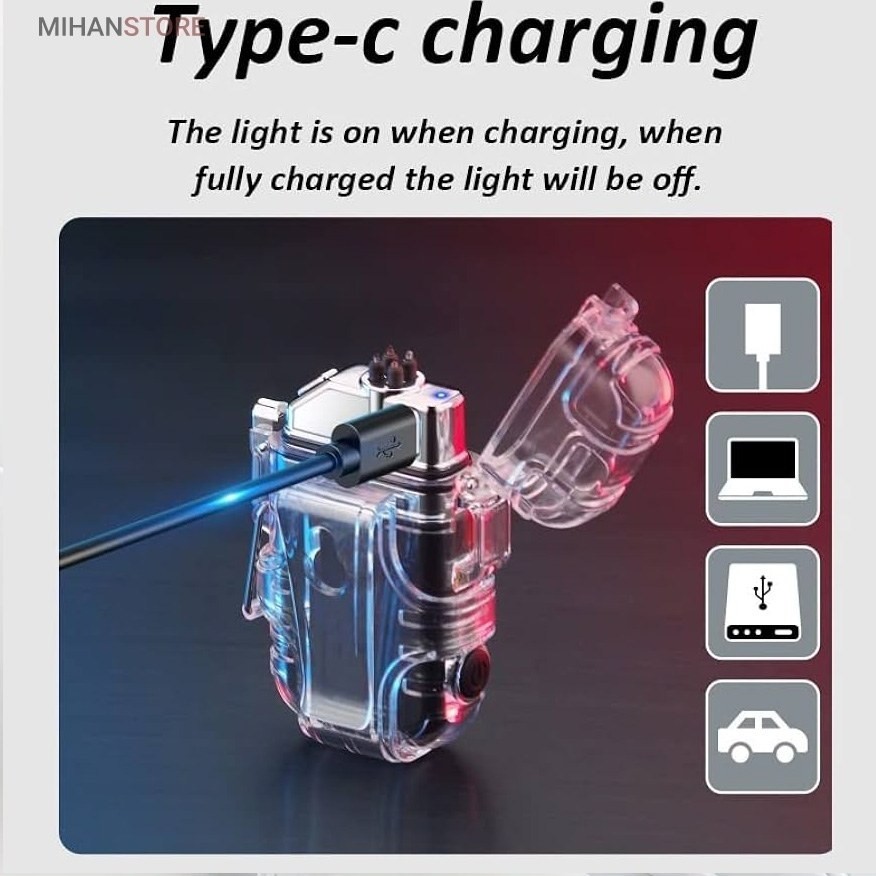 چراغ شارژی ال ای دی.فندک دار.وارداتی.چند حالته.flashlight