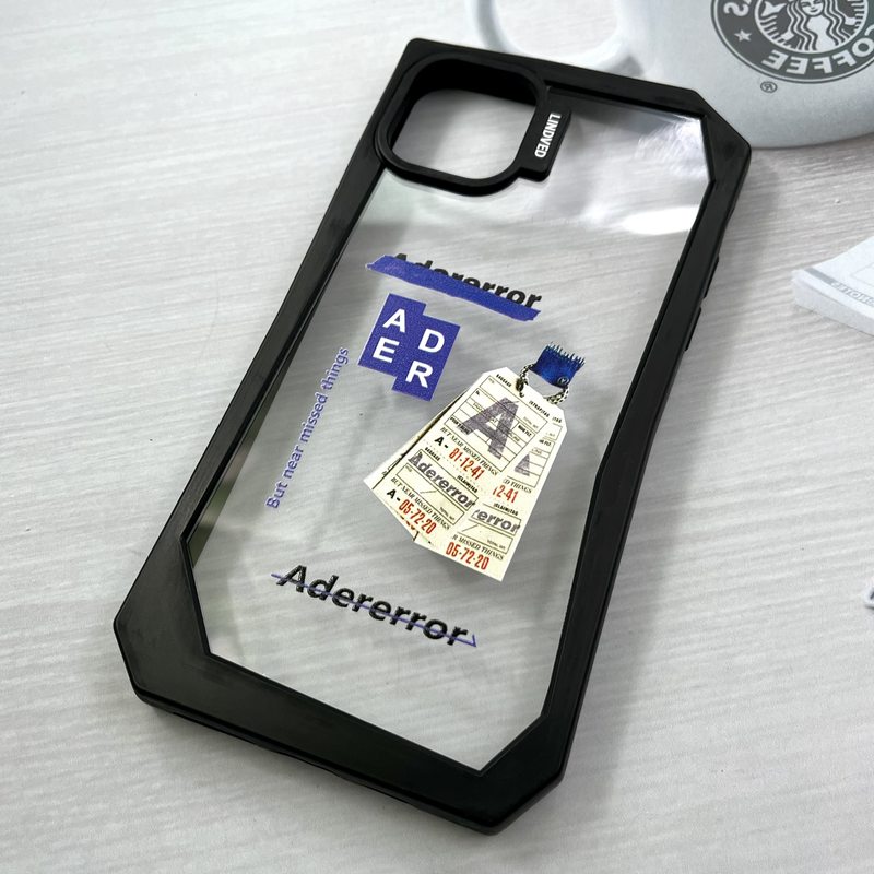 قاب گوشی iPhone 11 Pro Max آیفون شفاف Geometric Frame Case ایربگ دار ضد ضربه لنز LINDVED مشکی کد 493661
