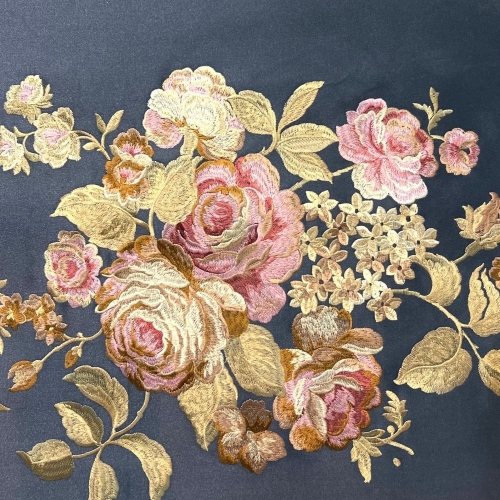 پرده دستک آماده گلدوزی شده طوسی