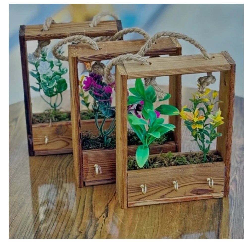 جا کلیدی چوبی گلدار دیداری
