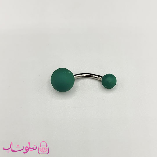 پیرسینگ ناف استیل رنگی مدل سبز کد 52