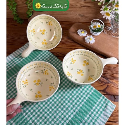 تابه تک دسته چینی گل ریز اصل وارداتی