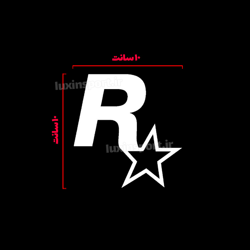 برچسب شیشه خودرو طرح راک استار ROCKSTAR – سفید – 8*8 سانت