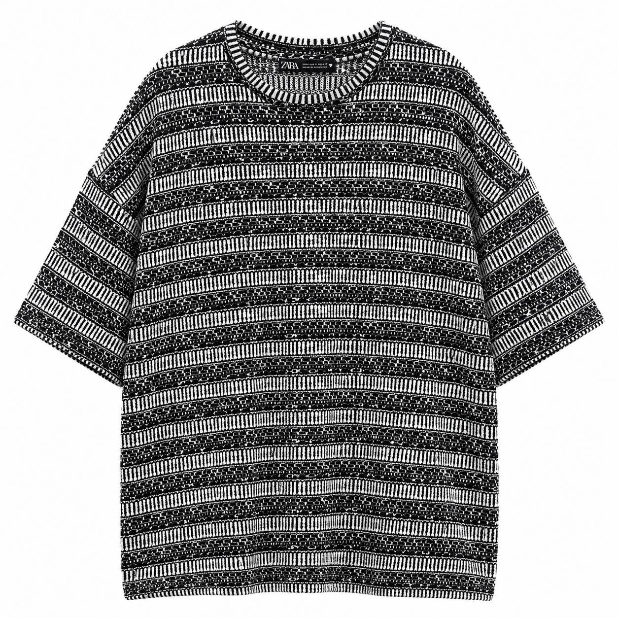 تیشرت طرح نواری Zara