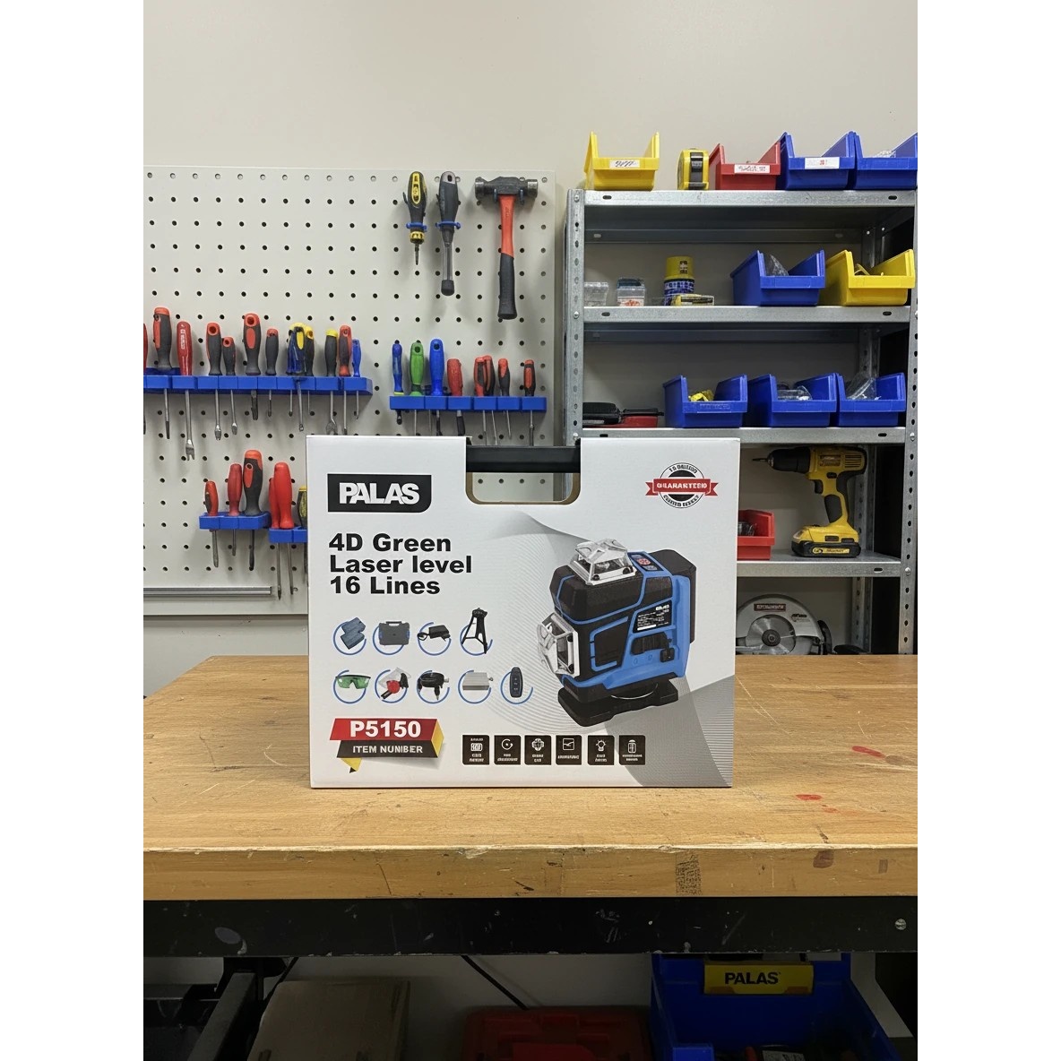 تراز لیزری 16 خط 4 بعدی 360 درجه نور سبز برند پالاس مدل p5150