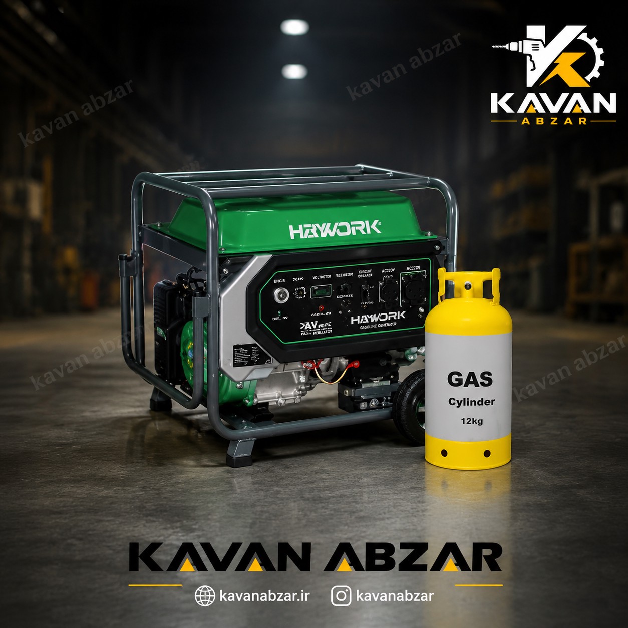 موتور برق دوگانه سوز 9 5 کیلووات سه گانه استارتی برند های ورک مدل HWG-9950LP
