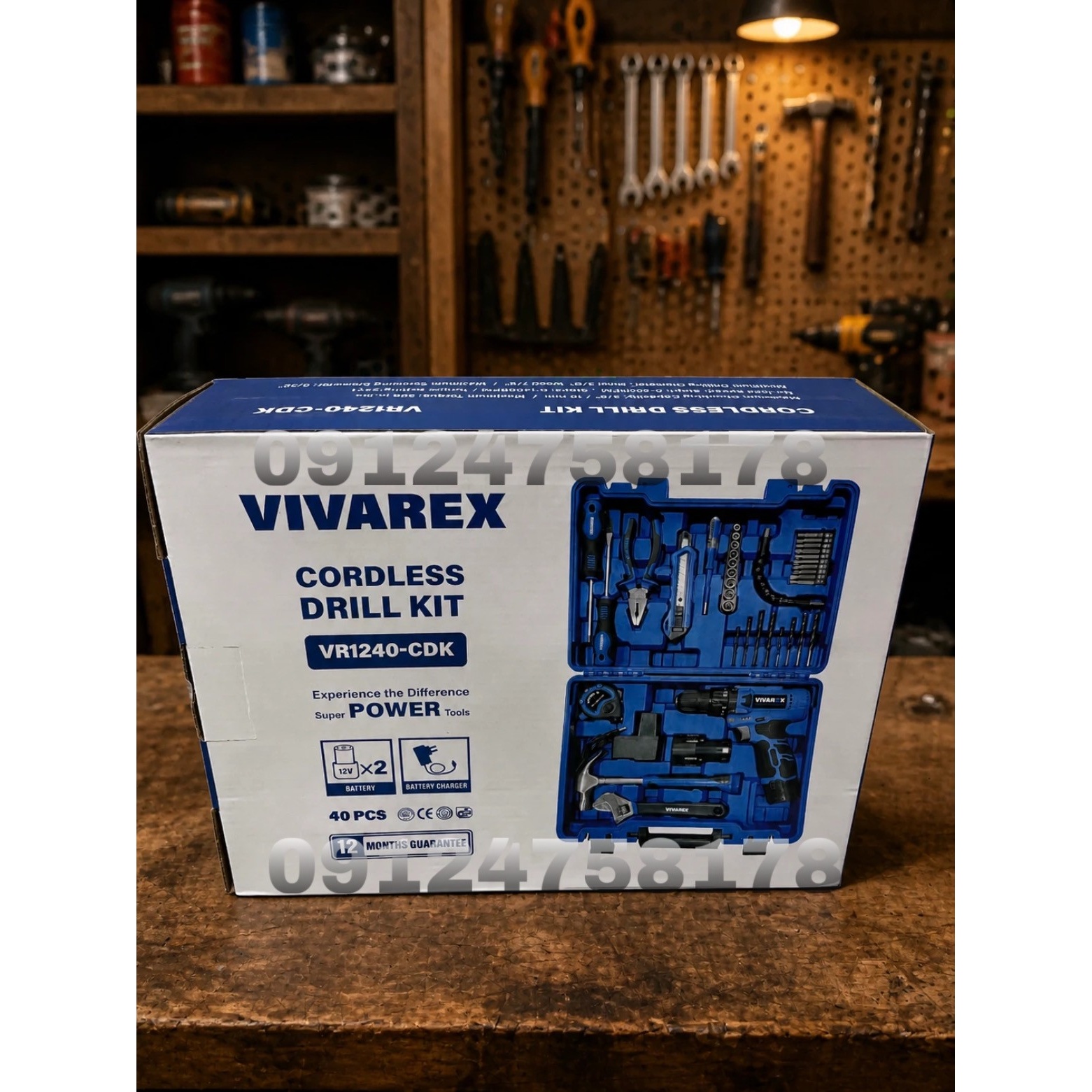 کیت 40 پارچه دریل پیچ گوشتی شارژی ویوارکس 12 ولت کد WR1240-CDK