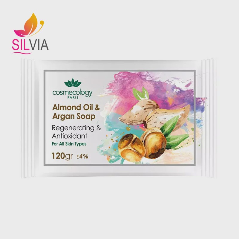 صابون روغن بادام و آرگان مناسب پوست خشک کاسمکولوژی 120 گرم