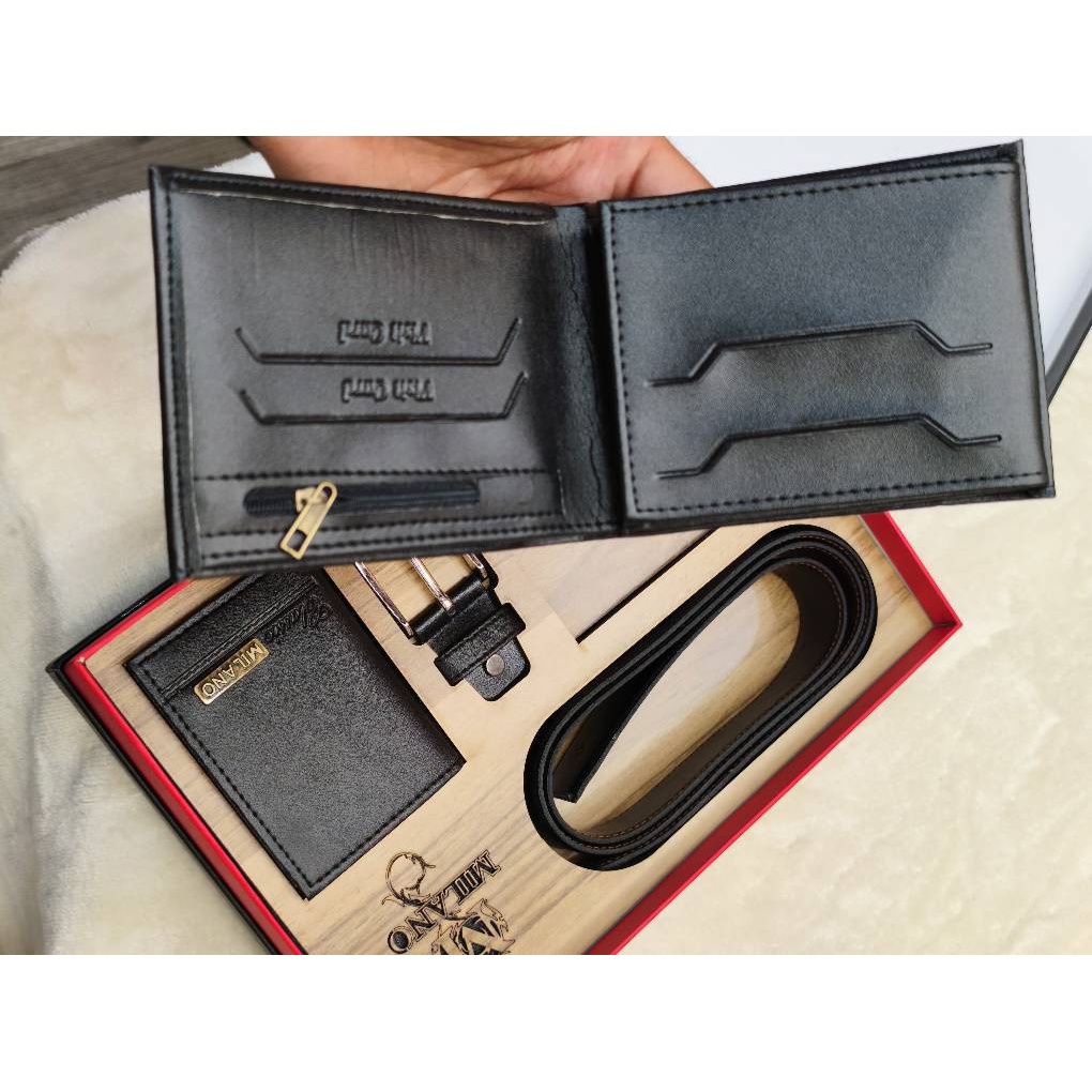 ست هدیه چرمی 3 تکه مردانه Milano کد ML004