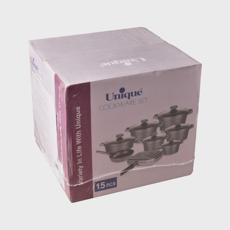 قابلمه و ماهیتابه 15 پارچه یونیک مدل 8520 گرانیتی