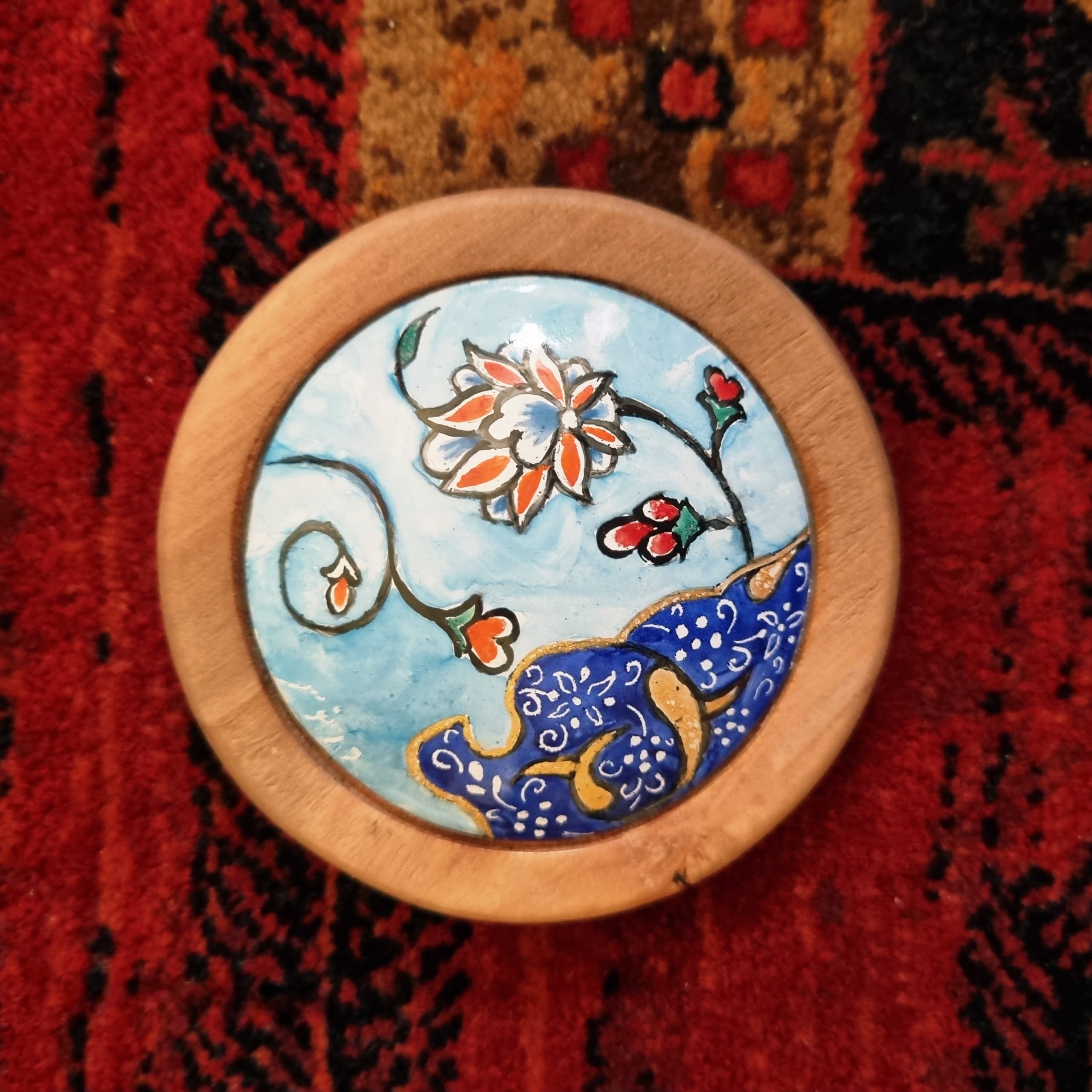 آینه میناکاری چوبی