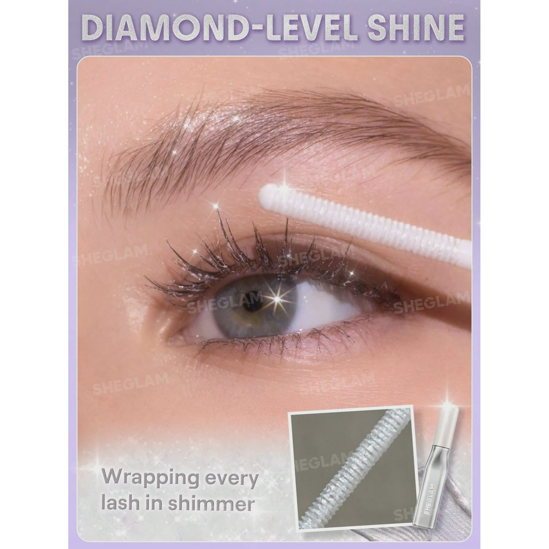 ریمل شاین گلیتری نقره ای مدل Crystal Gaze Glitter آرایشی و بهداشتی ویونا