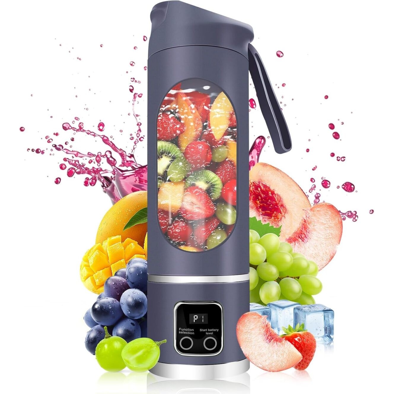 شیکر و اسموتی ساز شارژی HS-860 اورجینال مخلوط کن 12 تیغه برقی قابل حمل برای اسموتی و پروتئین شیک