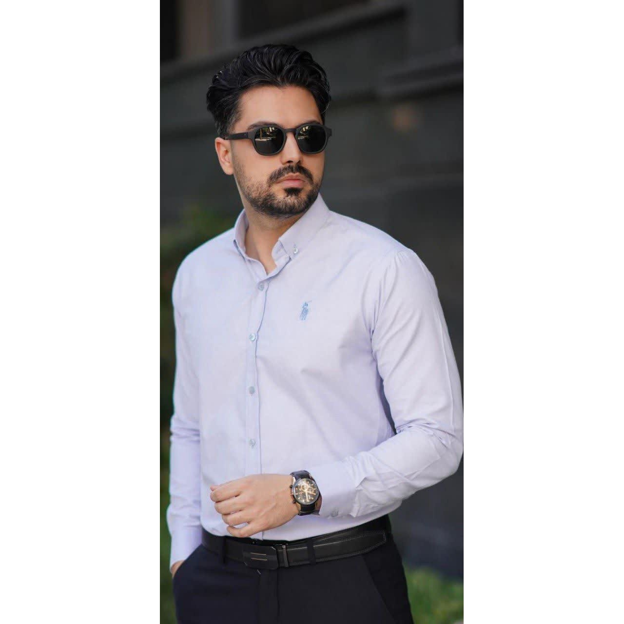 پیراهن آستین بلند تک رنگ مردانه