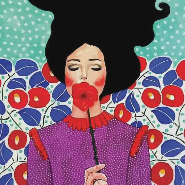 تابلو بوم چاپی لاویا نقاشی ترک طرح زن کد ART-1134