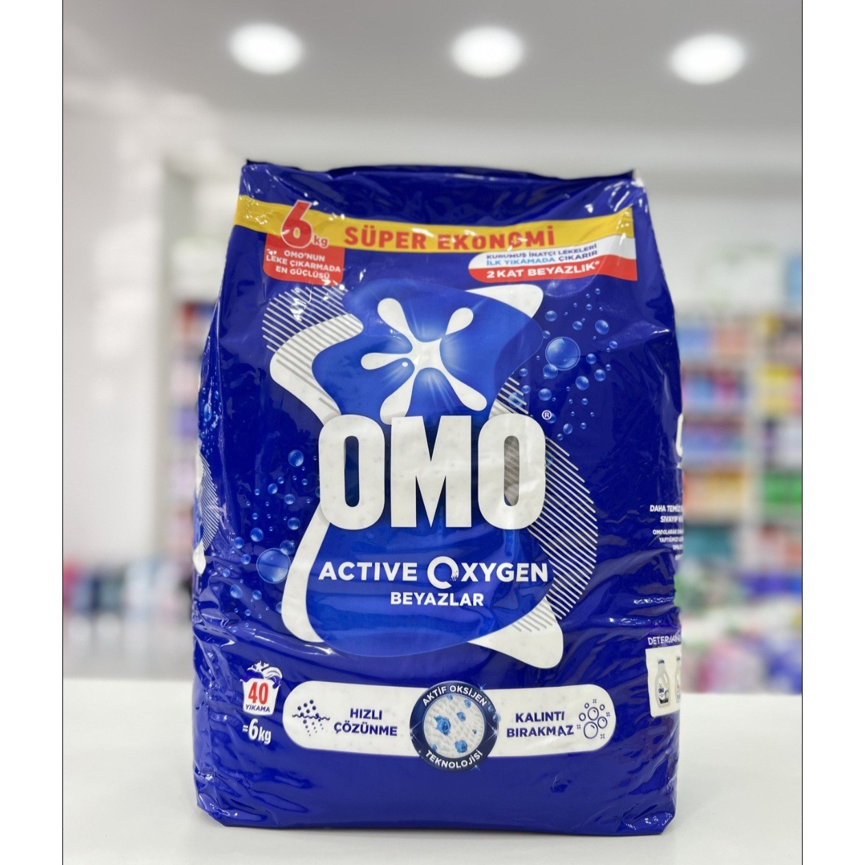 پودر ماشین لباسشویی امو 6 کیلوگرمی اکتیو اکسیژن OMO Active Oxygen