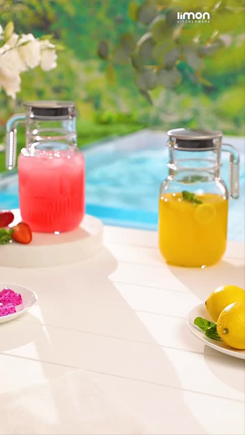 پارچ شیشه ای 1 لیتر درب استیل لیمون 