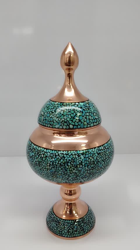 شکلات خوری پایه دار فیروزه کوبی صنایع دستی پرنسا