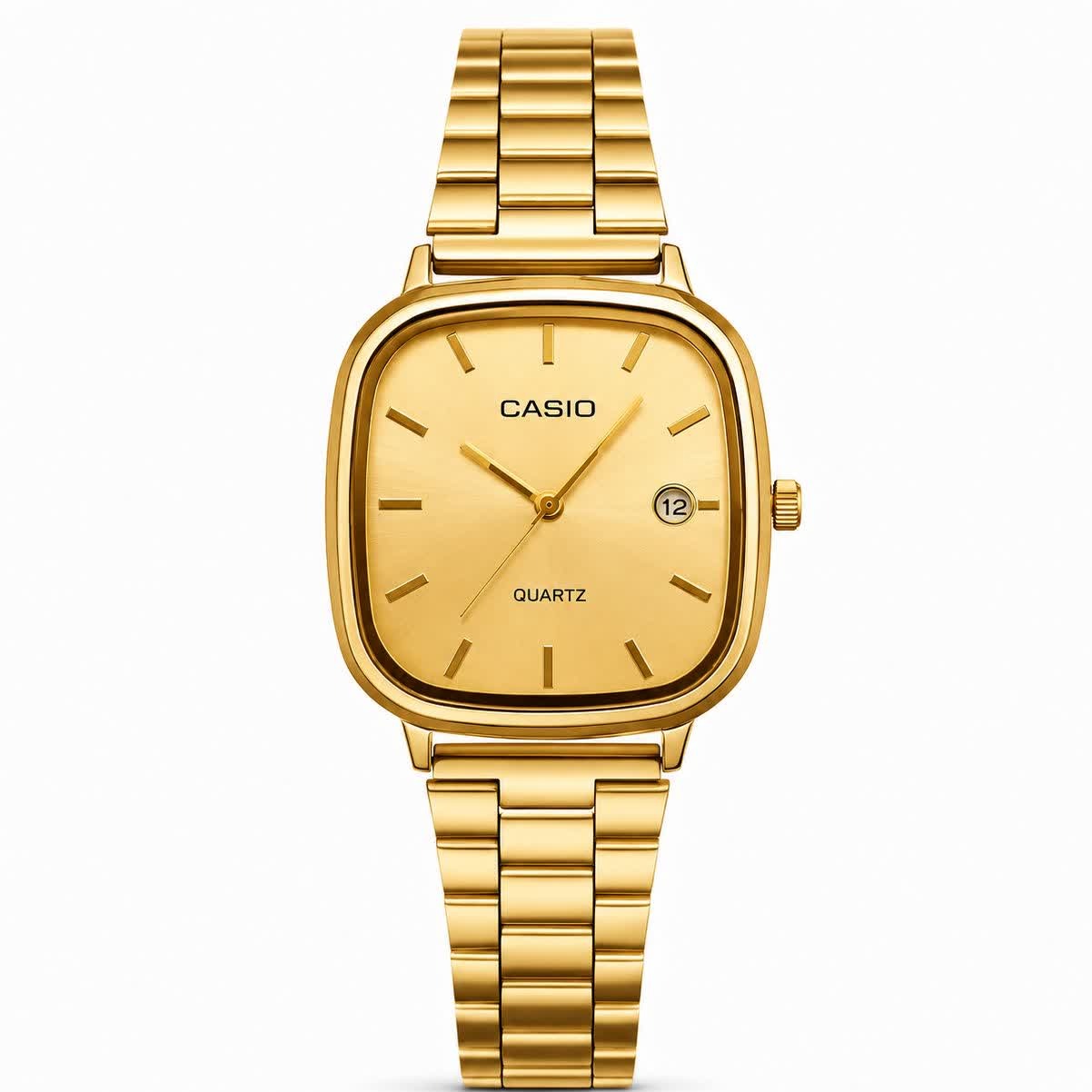 ساعت مچی مردانه کاسیو اولدمانی CASIO موتور ژاپن تمام طلایی