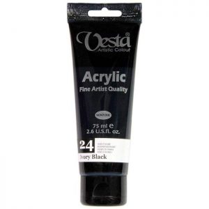 رنگ اکریلیک وستا 75ml/کد24/ Ivory Black