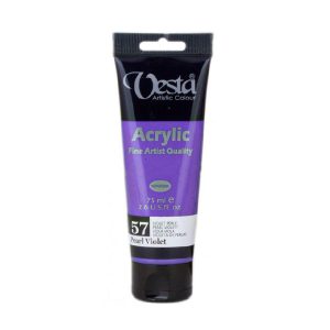 رنگ اکریلیک وستا 75ml/کد57/pearl violet