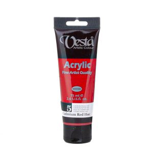 رنگ اکریلیک وستا 75ml/کد5/cadmium red hue