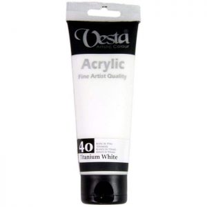 رنگ اکریلیک وستا 75ml/کد40/Titanium White
