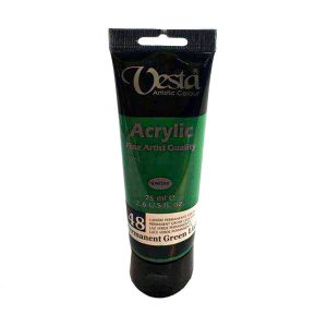 رنگ اکریلیک وستا 75ml/کد48/permanent green