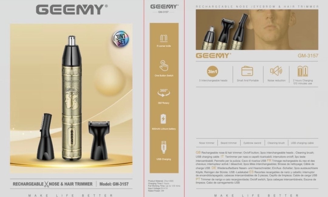 خرید و قیمت موزن گوش و بینی و خطزن 3 کاره جیمی Geemy مدل GM-3157 اورجینال