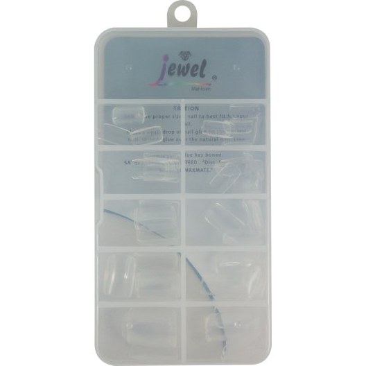 ناخن مصنوعی 100 عددی شیشه ای تخت کوتاه و بلند jewel جول
