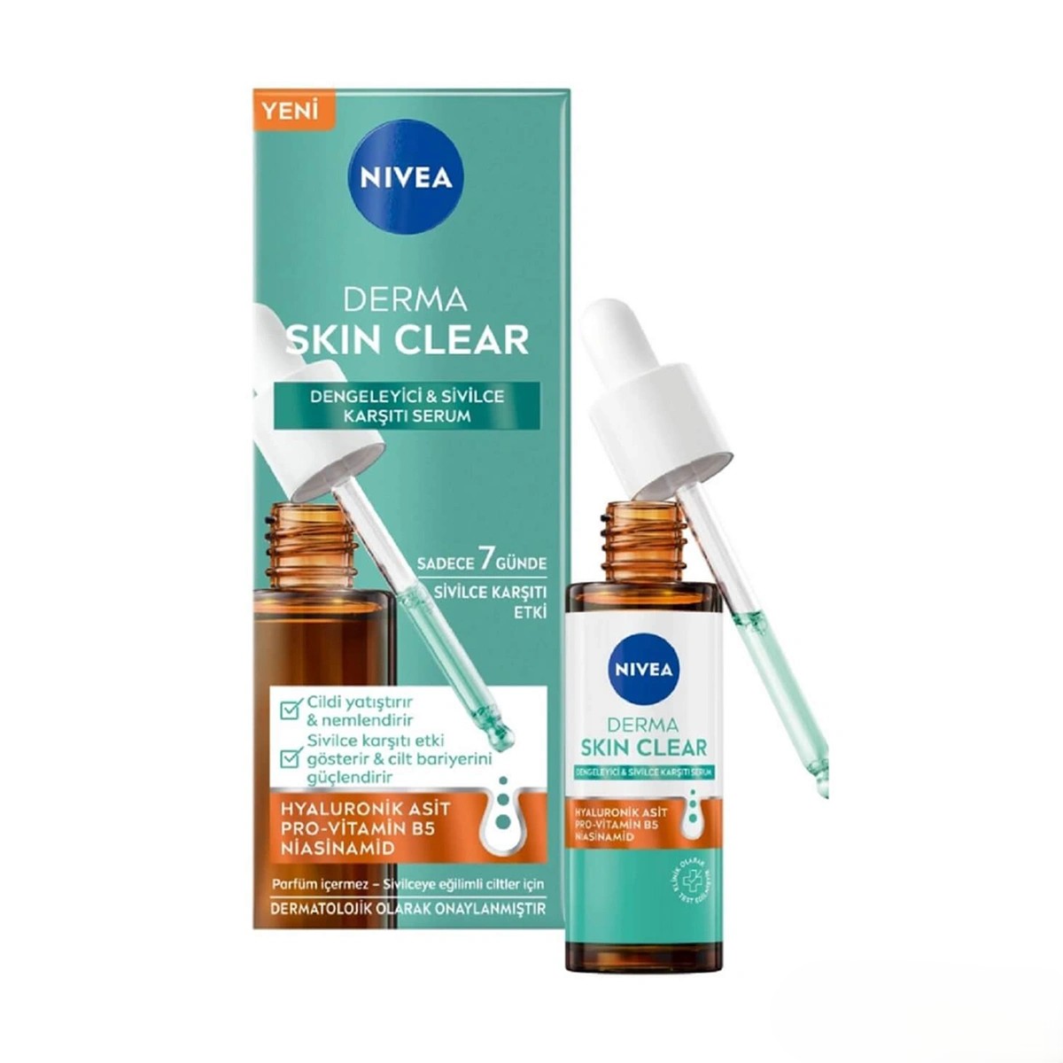 سرم ضد آکنه و جوش نیوآ مدل Derma Skin Clear حجم 30 میل