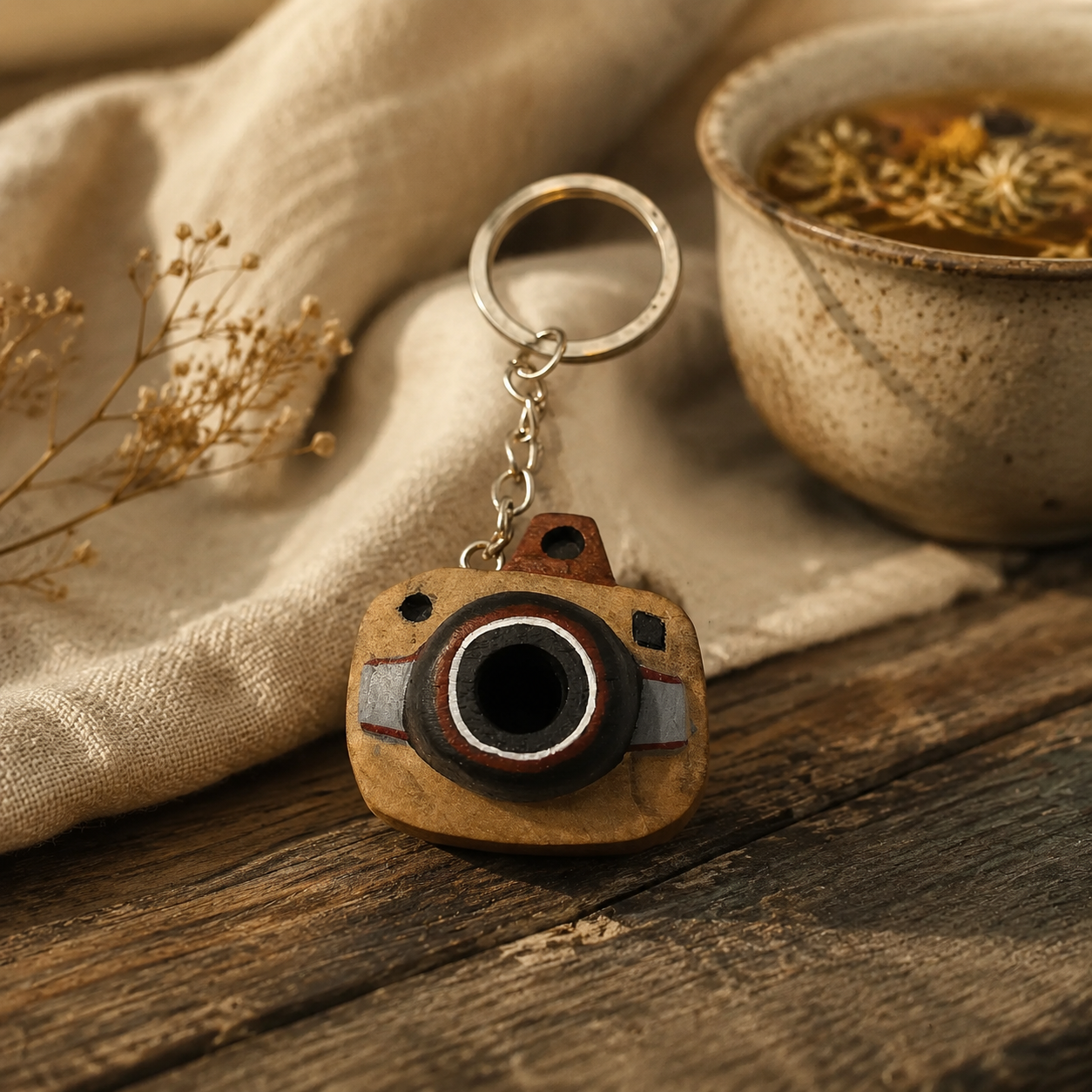 سرکلیدی چوبی دست ساز دوربین
