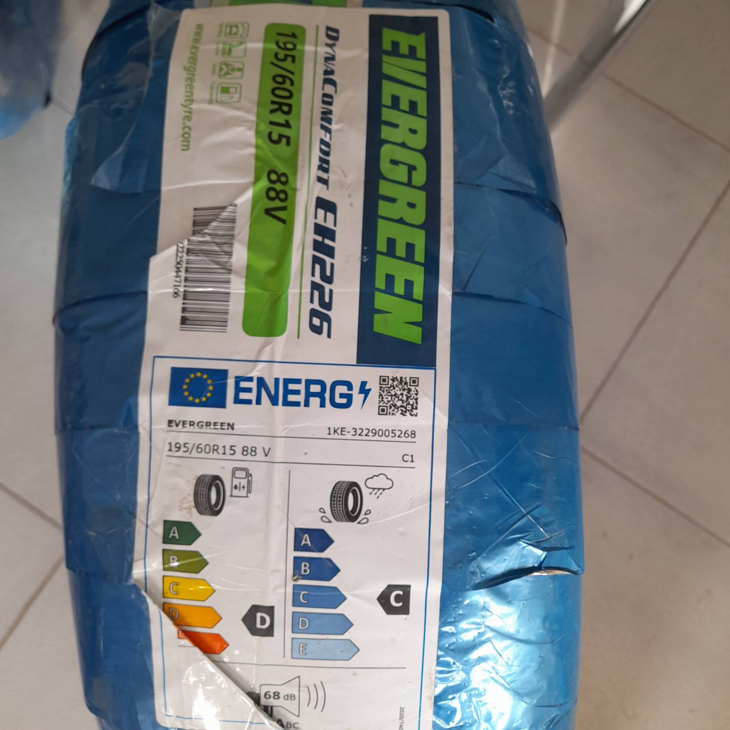 لاستیک اورگرین سایز 195/60/15 مدل EH226 تولید 2025 - دو حلقه