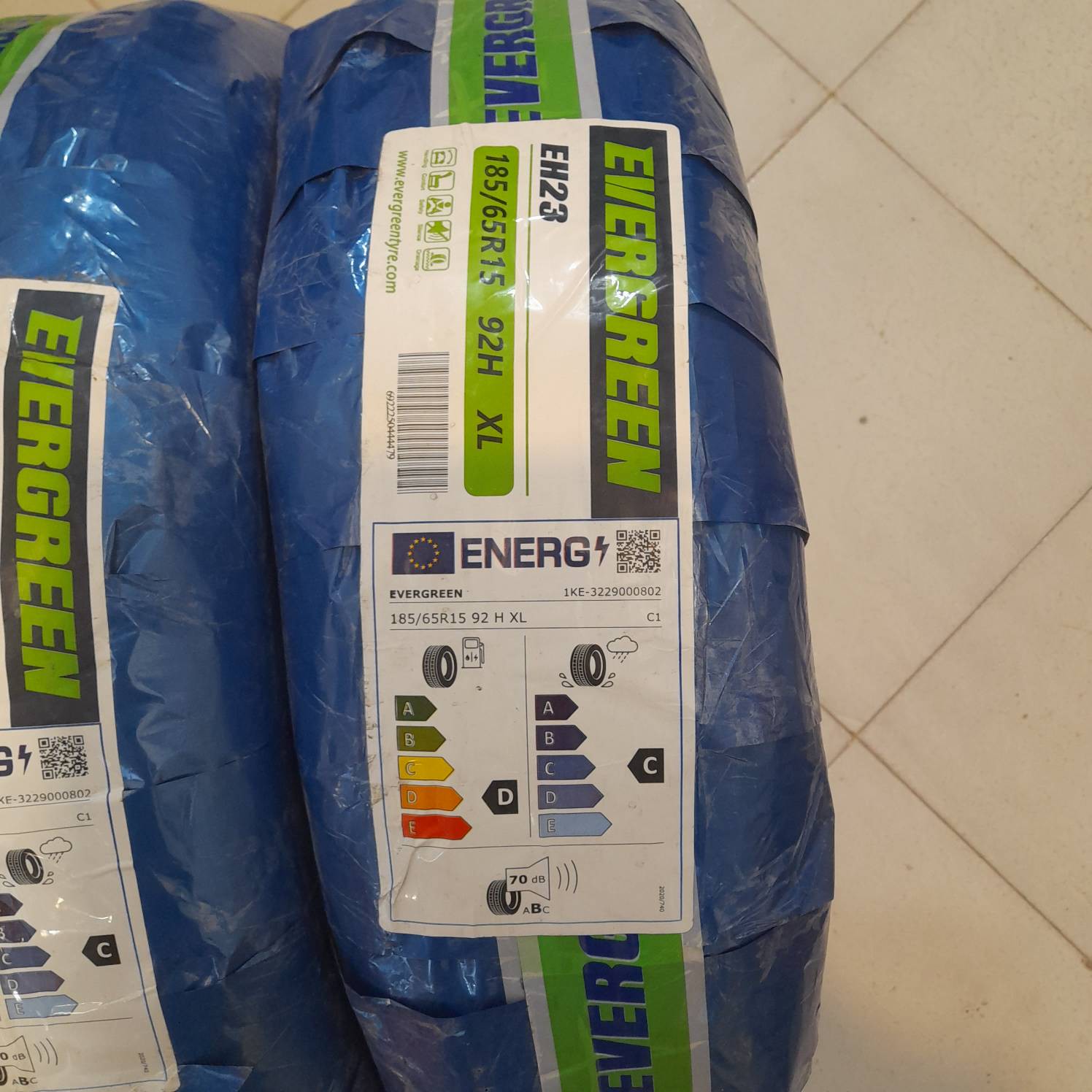 لاستیک اورگرین سایز 185/65/15 مدل EH23 تولید 2025 - دو حلقه