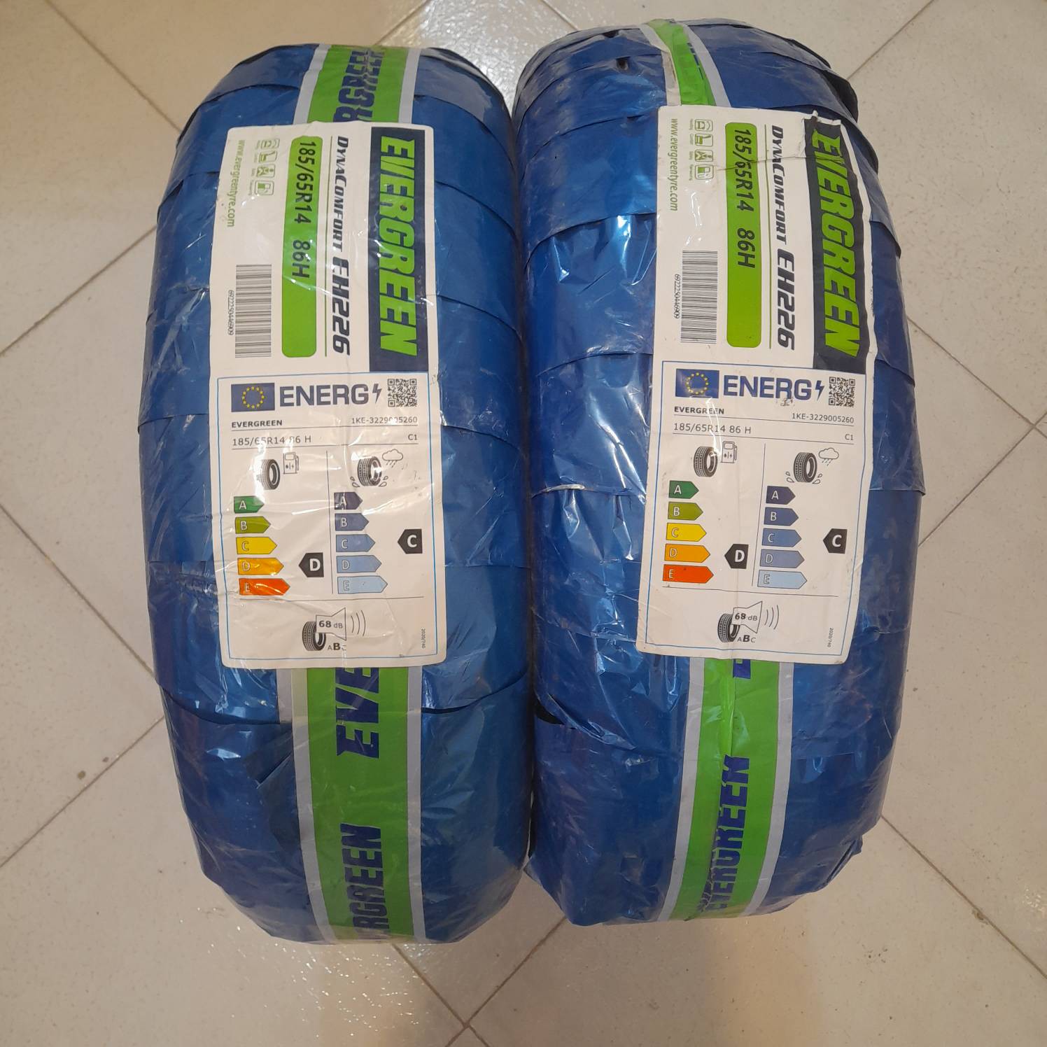لاستیک اورگرین سایز 185/65/14 مدل EH226 تولید 2025 - دو حلقه