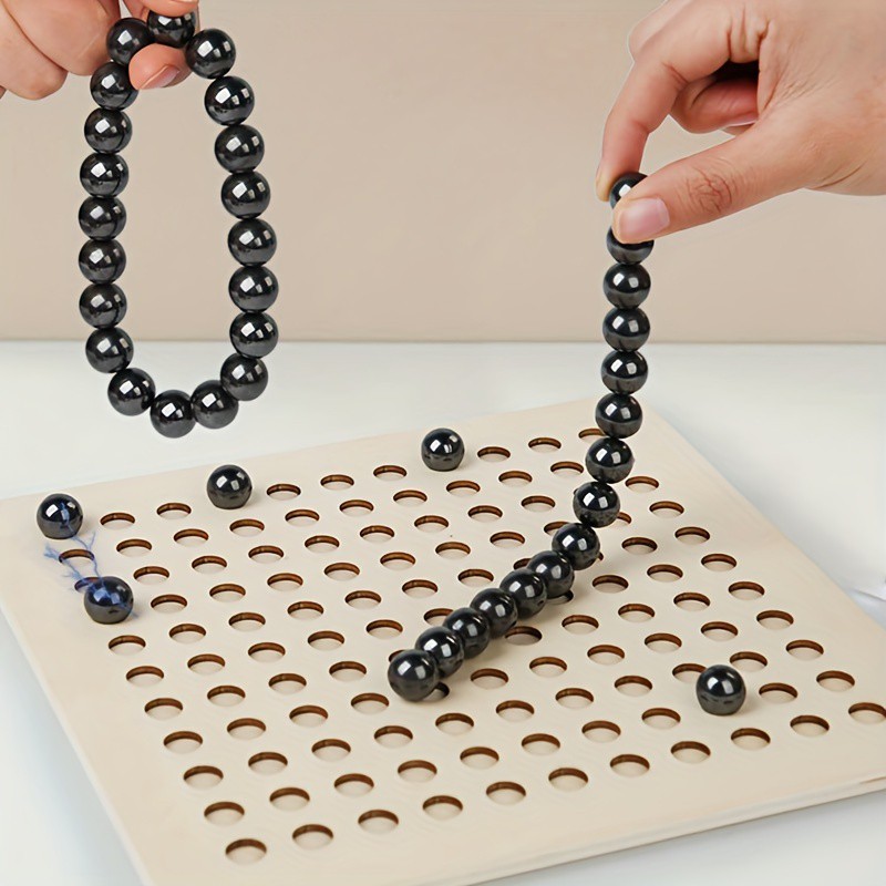 بازی فکری مگنت چس (Magnet Chess) مدل شطرنج آهنربایی 20 مهره صفحه چوبی