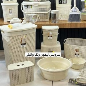 سرویس جهیزیه 49پارچه لیمون رنگ وانیلی